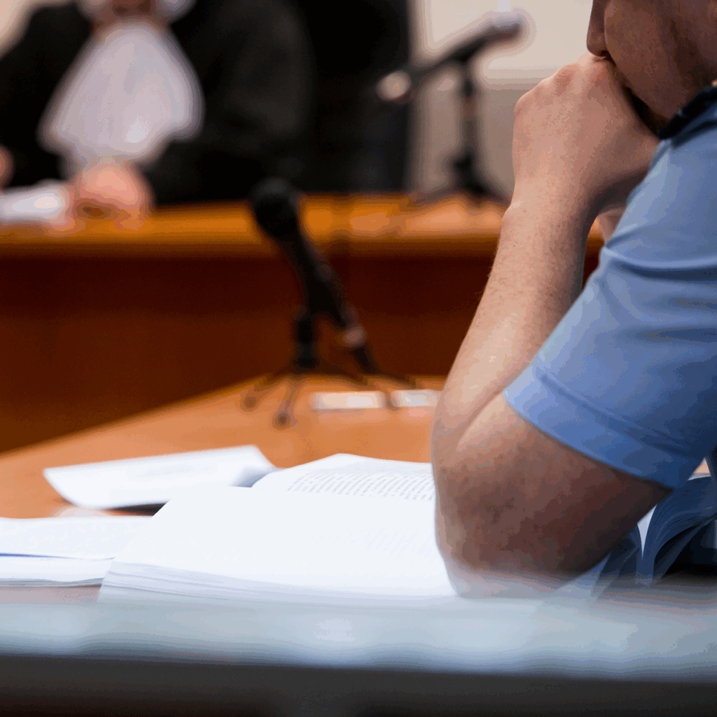Person sitting in immigration court, due process