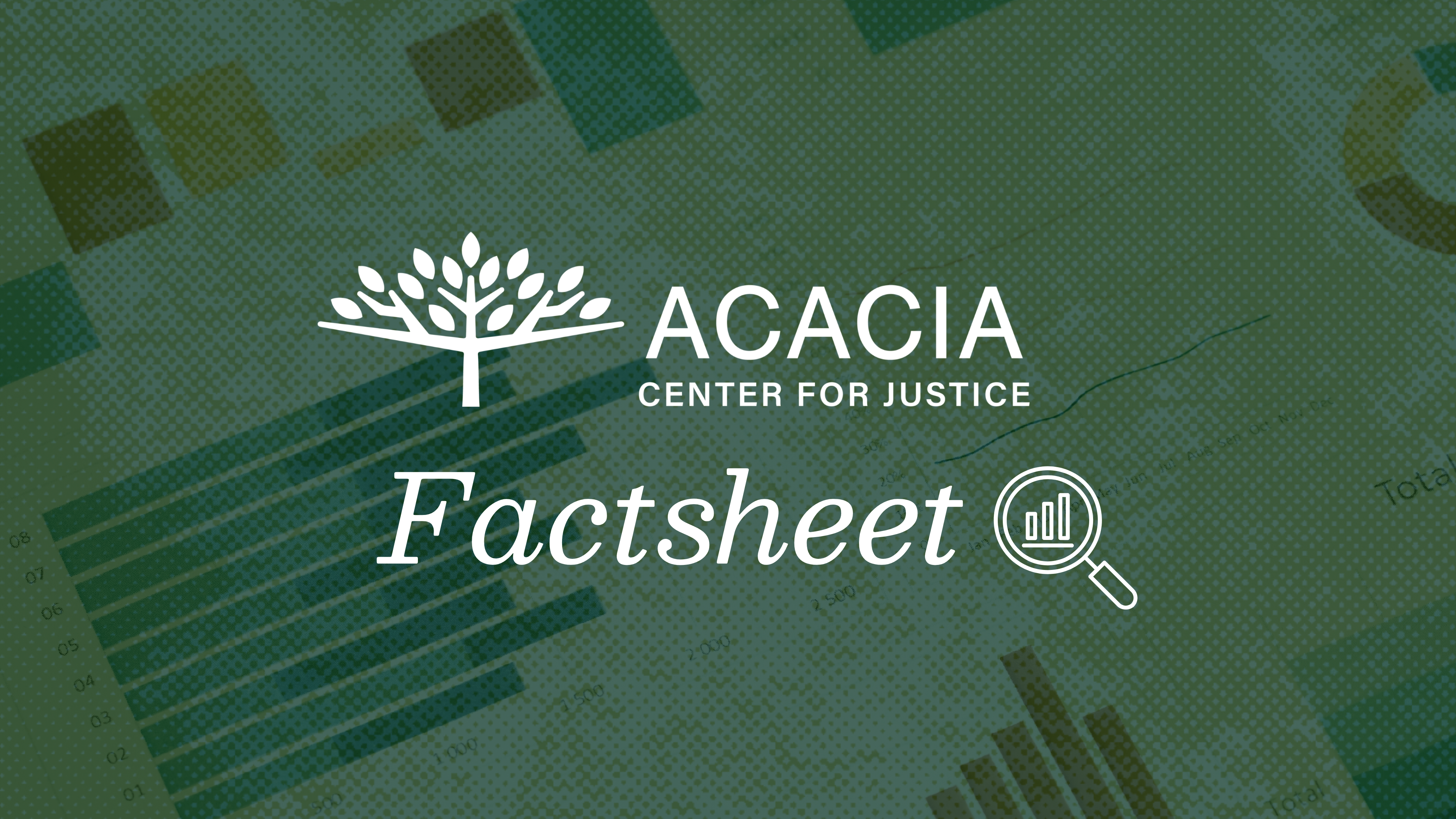 Acacia Center for Justice logo with text that reads 'Factsheet' on a dark green background.
